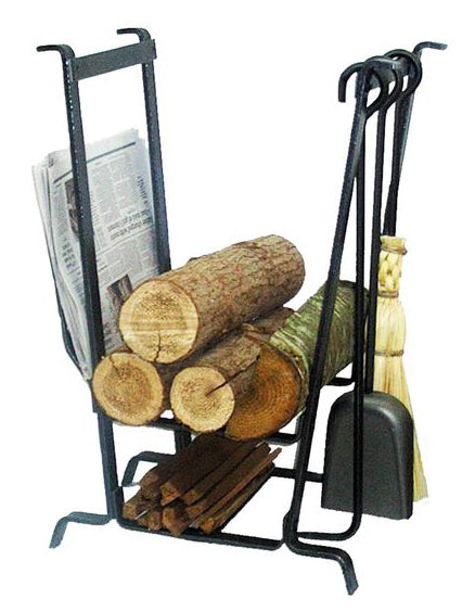 LR17 Complete Hearth Fireplace Log Rack with Tools - Oak Park Home & Hardware