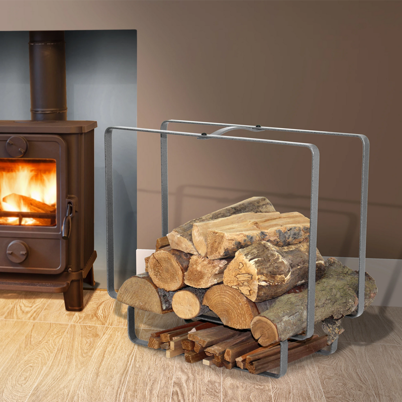 LR36 Indoor/Outdoor Small Rectangular Fireplace Log Rack - Oak Park Home & Hardware