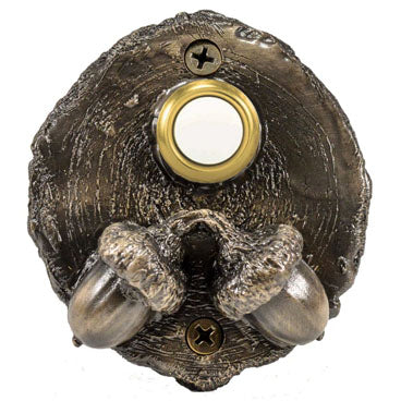 F-DRBELL-LOGAC Log End With Acorns Bronze Doorbell - Oak Park Home & Hardware