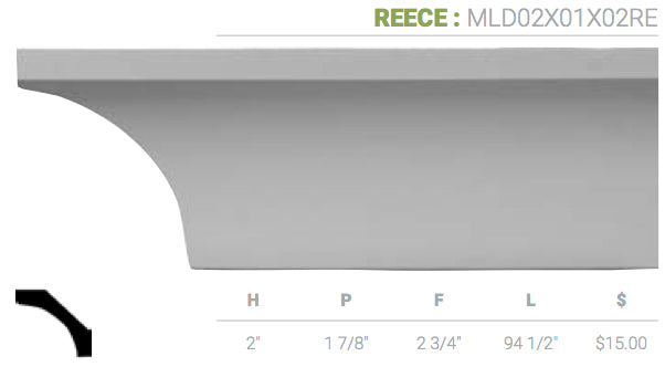 MLD02X01X02RE Reece Crown Moulding - Oak Park Home & Hardware