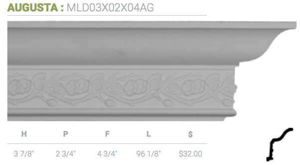 MLD03X02X04AG Augusta Crown Moulding - Oak Park Home & Hardware