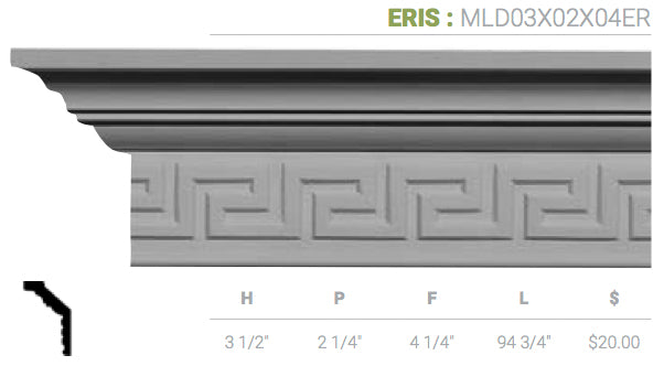 MLD03X02X04ER Eris Crown Moulding - Oak Park Home & Hardware