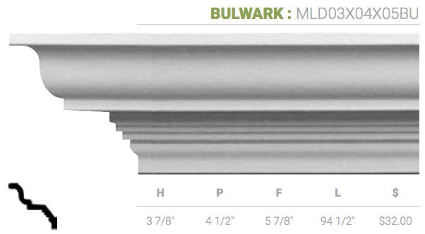 MLD03X04X05BU Bulwark Crown Moulding - Oak Park Home & Hardware