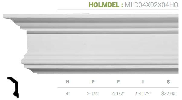 MLD04X02X04HO Holmdel Crown Moulding - Oak Park Home & Hardware