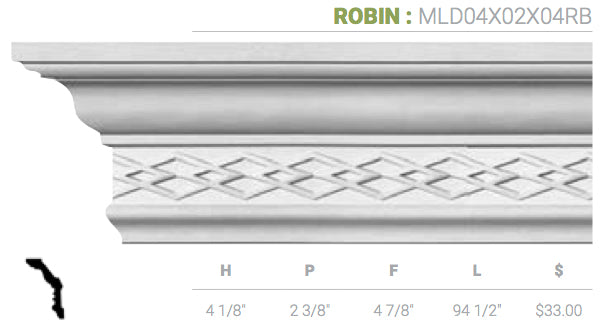 MLD04X02X04RB Robin Crown Moulding - Oak Park Home & Hardware