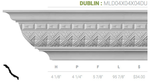 MLD04X04X04DU Dublin Crown Moulding - Oak Park Home & Hardware