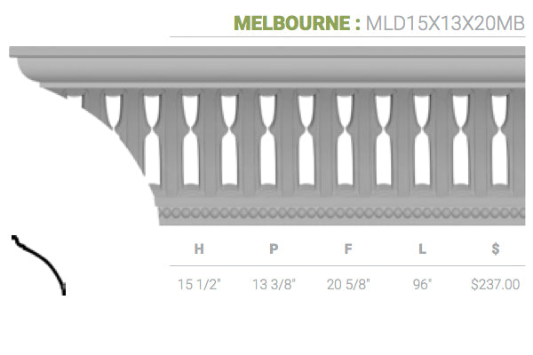 MLD15X13X20MB Melbourne Crown Moulding - Oak Park Home & Hardware
