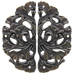 NHH-902-AP Florid Leaves Hinge Plate Antique Pewter (sold in pairs) - Oak Park Home & Hardware