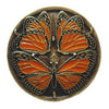 NHK-145-BE Monarch Butterflies Knob Enameled Antique Brass - Oak Park Home & Hardware
