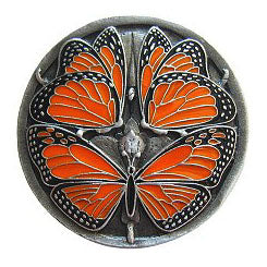 NHK-145-PEMonarch Butterflies Knob Enameled Antique Pewter - Oak Park Home & Hardware