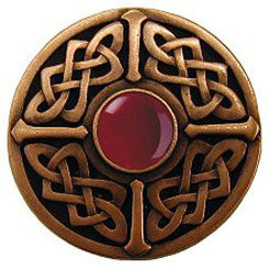 NHK-158-AC-RC Celtic Jewel/Red Carnelian - Antique Copper - Oak Park Home & Hardware