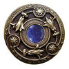 NHK-161-AB-BS Jeweled Lily Knob Antique Brass/Blue Sodalite natural stone - Oak Park Home & Hardware
