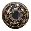 NHK-161-AB-O Jeweled Lily Knob Antique Brass/Onyx natural stone - Oak Park Home & Hardware