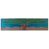 NHP-323-BP-A Royal Palm Pull Brilliant Pewter/Turquoise (Horizontal) - Oak Park Home & Hardware