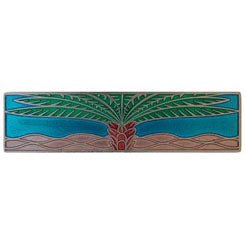 NHP-323-BP-A Royal Palm Pull Brilliant Pewter/Turquoise (Horizontal) - Oak Park Home & Hardware