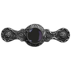 NHP-624-AP-O Victorian Jewel Pull Antique Pewter/Onyx - Oak Park Home & Hardware