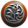 NHW-703C-AP Tiger Lily Wood Knob in Antique Pewter/Cherry wood finish - Oak Park Home & Hardware