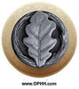 NHW-744N-AP Oak Leaf Wood Knob in Antique Pewter/Natural wood finish - Oak Park Home & Hardware