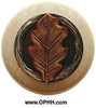 NHW-744N-BHT Oak Leaf Wood Knob in Hand-tinted Antique Brass/Natural wood finish - Oak Park Home & Hardware