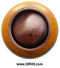 NHW-761M-AC Plain Dome Wood Knob in Antique Copper/Maple wood finish - Oak Park Home & Hardware