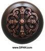 NHW-776W-AC Chateau Wood Knob in Antique Copper/Dark Walnut wood finish - Oak Park Home & Hardware