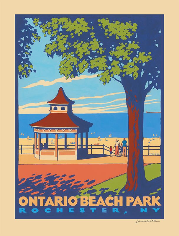Ontario Beach Matted Matted Poster - Oak Park Home & Hardware