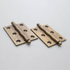 2 Inch Solid Brass Butt Hinge with Ball Tips - Light Antique Finish - Oak Park Home & Hardware