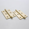 2 Inch Solid Brass Butt Hinge with Ball Tips - Semi-Bright Finish - Oak Park Home & Hardware