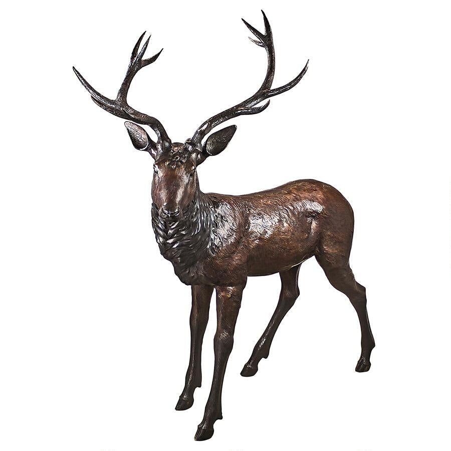 PB1096 Standing Deer Buck Cast Bronze Garden Statue - Oak Park Home & Hardware