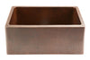 KASDB25229 25'' Copper Hammered Kitchen Apron Single Basin Sink - Oak Park Home & Hardware