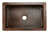 KASDB33229F 33'' Copper Hammered Kitchen Apron Single Basin Sink w/ Fleur De Lis - Oak Park Home & Hardware