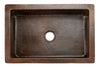 KASDB33229 33'' Copper Hammered Kitchen Apron Single Basin Sink - Oak Park Home & Hardware