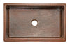 KASDB35229 35'' Copper Hammered Kitchen Apron Single Basin Sink - Oak Park Home & Hardware