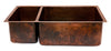 K25DB33199 33'' Copper Hammered Kitchen 25/75 Double Basin Sink - Oak Park Home & Hardware