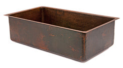 KSDB33199 33'' Copper Hammered Kitchen Single Basin Sink - Oak Park Home & Hardware