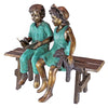 PN7303 Read to Me - Boy and Girl on Bench Cast Bronze Garden Statue - Oak Park Home & Hardware