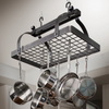 PR1NBWG-HS Classic Rectangle Pot Rack with Grid in Hammered Steel - Oak Park Home & Hardware