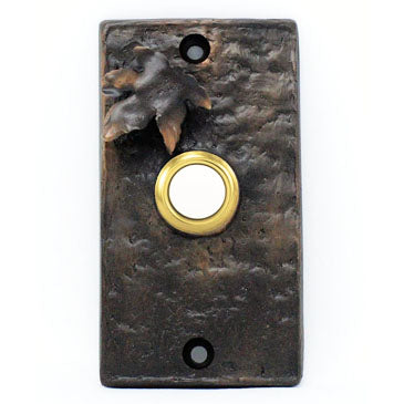 F-DRBELL-RECLF Rectangular With Maple Leaf Bronze Doorbell - Oak Park Home & Hardware