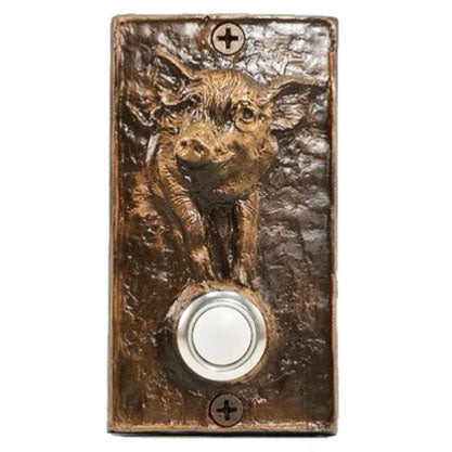 Rectangle Pig Bronze Doorbell - Oak Park Home & Hardware