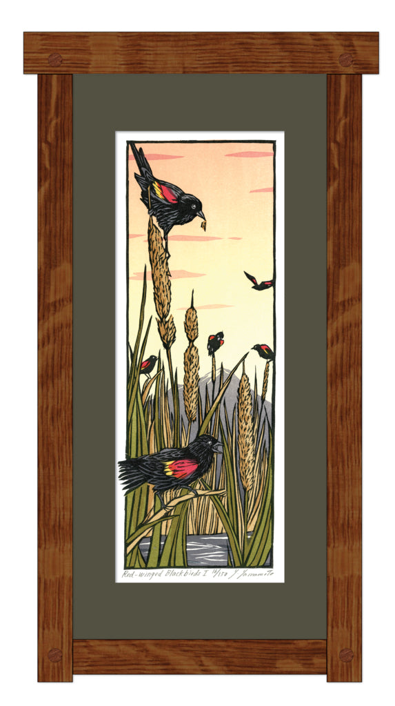 Red-Winged Blackbirds-I Framed Print - Oak Park Home & Hardware