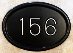 SAP-4320-101 Contemporary Cast Aluminum Address Plaque with Brushed Aluminum Numbers - Times Font - Oak Park Home & Hardware
