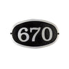 SAP-4330-100 Modern Horizontal Cast Aluminum Address Plaque with Brushed Aluminum Numbers - Bold Italic Font - Oak Park Home & Hardware