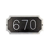 SAP-4340-101 Traditional Cast Aluminum Address Plaque with Brushed Aluminum Numbers - Times Font - Oak Park Home & Hardware