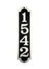 SAP-4360-100 Hampton Cast Aluminum Address Plaque with Brushed Aluminum Numbers - Bold Italic Font - Oak Park Home & Hardware
