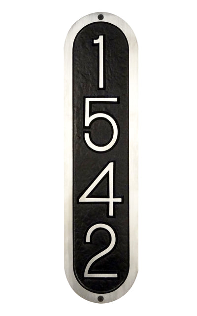 SAP-4370-101 Ventena Address Plaque with Brushed Aluminum Numbers - Times Font - Oak Park Home & Hardware