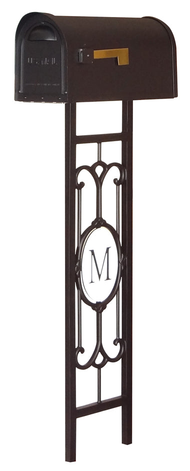 SCC-1008-SMP-550-BLK Classic Curbside Mailbox with Monogram Mailbox Post - Oak Park Home & Hardware