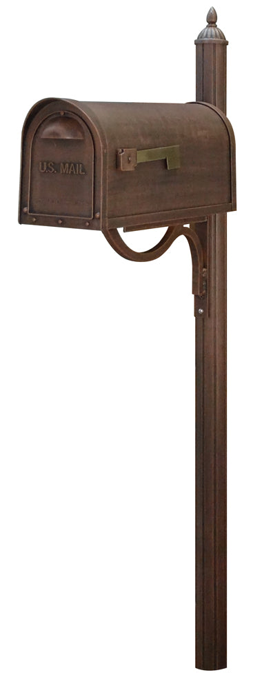 SCC-1008-SPK-679-CP Classic Curbside Mailbox with Richland Mailbox Post - Oak Park Home & Hardware