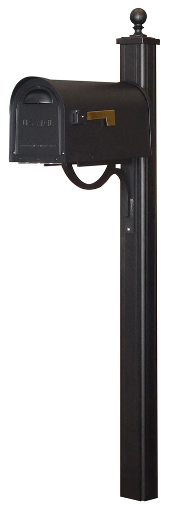 SCC-1008-SPK-700-BLK Classic Curbside Mailbox with Main Street Mailbox Post - Oak Park Home & Hardware