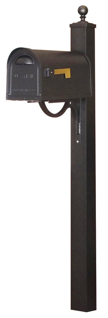 SCC-1008-SPK-710-BLK Classic Curbside Mailbox with Springfield Mailbox Post - Oak Park Home & Hardware