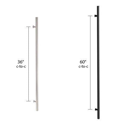 86187 48" Long - Square Profile Stainless Steel Long Door Pull - Oak Park Home & Hardware